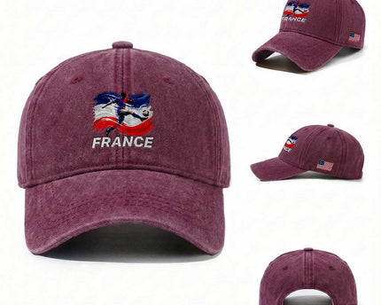 France Soccer Football Fan French Flag Washed Cotton Baseball Cap