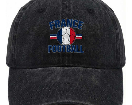French Flag France Soccer Football Fan Washed Cotton Baseball Cap