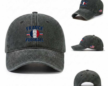 French Flag France Soccer Football Fan Washed Cotton Baseball Cap