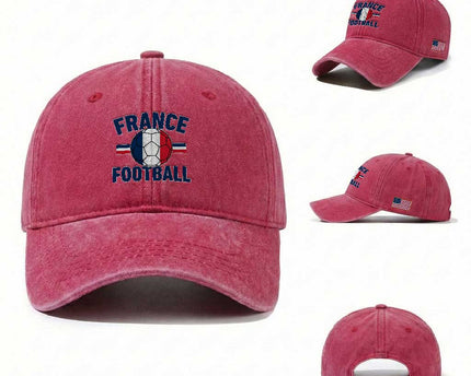 French Flag France Soccer Football Fan Washed Cotton Baseball Cap