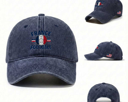 French Flag France Soccer Football Fan Washed Cotton Baseball Cap
