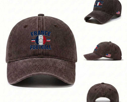 French Flag France Soccer Football Fan Washed Cotton Baseball Cap