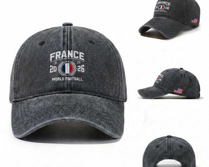 France Soccer Fan French Flag Patriotic Sports Washed Cotton Baseball Cap