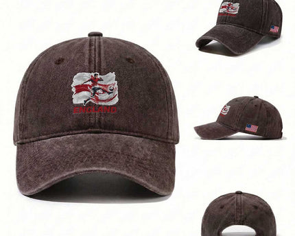 England Soccer Fan English Flag Washed Cotton Baseball Cap