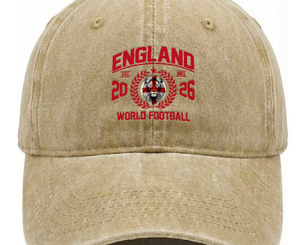 England Football Flag Washed Cotton Baseball Cap