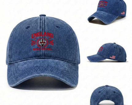 England Football Flag Washed Cotton Baseball Cap