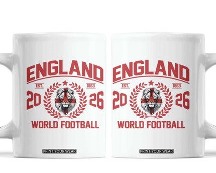 England Football Flag Coffee Mug Lion St George Cross Soccer Fan Patriotic