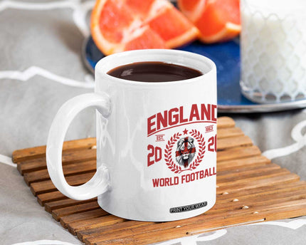 England Football Flag Coffee Mug Lion St George Cross Soccer Fan Patriotic