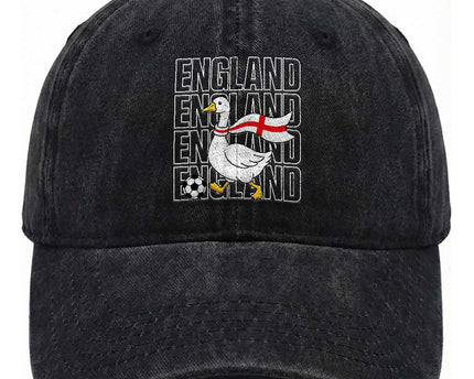 England Soccer Football Washed Cotton Baseball Cap