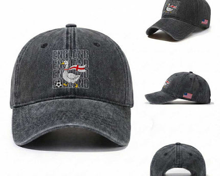 England Soccer Football Washed Cotton Baseball Cap