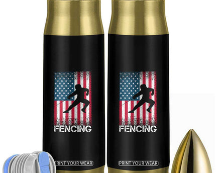 American Flag Fencing USA Patriotic Bullet Tumbler