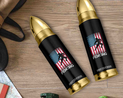 American Flag Fencing USA Patriotic Bullet Tumbler