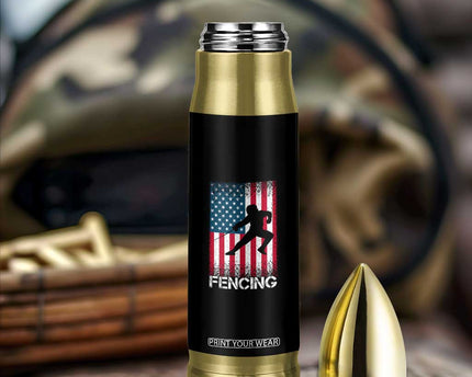 American Flag Fencing USA Patriotic Bullet Tumbler
