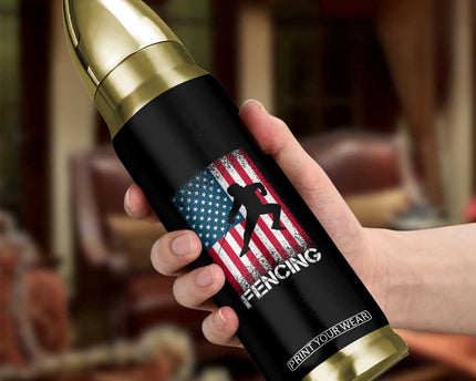 American Flag Fencing USA Patriotic Bullet Tumbler