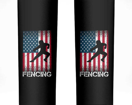 American Flag Fencing USA Patriotic Skinny Tumbler
