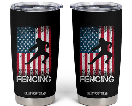 American Flag Fencing USA Patriotic Tumbler Cup
