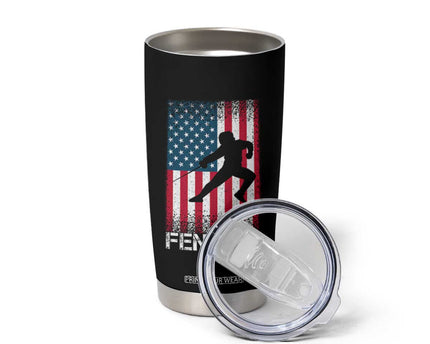 American Flag Fencing USA Patriotic Tumbler Cup