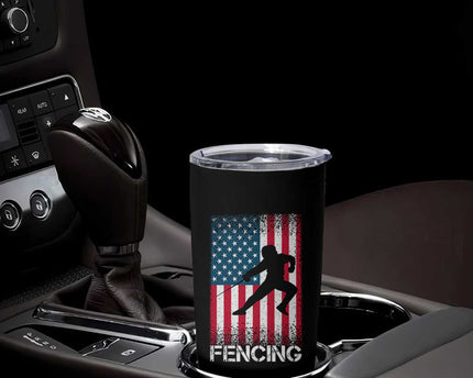 American Flag Fencing USA Patriotic Tumbler Cup