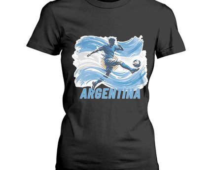 Argentina Soccer Fan Argentinian Flag Patriotic Sports T-Shirt For Women