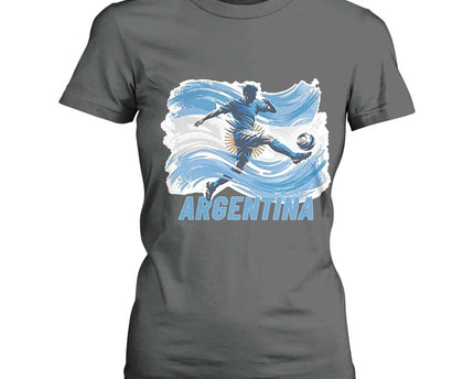 Argentina Soccer Fan Argentinian Flag Patriotic Sports T-Shirt For Women