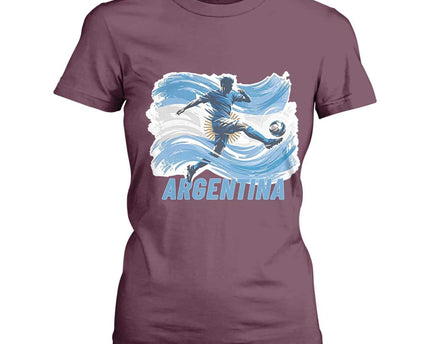 Argentina Soccer Fan Argentinian Flag Patriotic Sports T-Shirt For Women