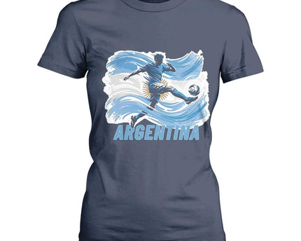 Argentina Soccer Fan Argentinian Flag Patriotic Sports T-Shirt For Women