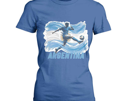 Argentina Soccer Fan Argentinian Flag Patriotic Sports T-Shirt For Women