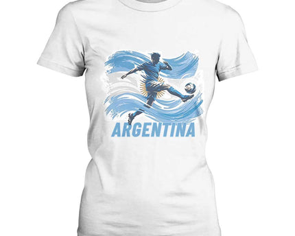Argentina Soccer Fan Argentinian Flag Patriotic Sports T-Shirt For Women