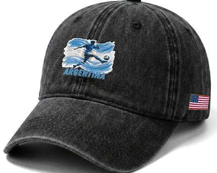 Argentina Soccer Fan Argentinian Flag Patriotic Sports Washed Cotton Baseball Cap