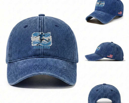 Argentina Soccer Fan Argentinian Flag Patriotic Sports Washed Cotton Baseball Cap