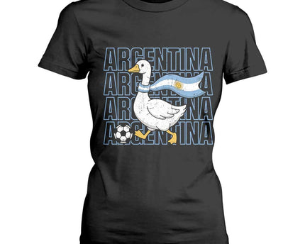Argentina Soccer Football T-Shirt For Women Silly Goose Argentinian Flag Fan Supporter