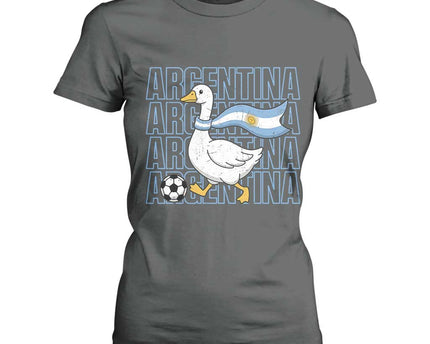 Argentina Soccer Football T-Shirt For Women Silly Goose Argentinian Flag Fan Supporter