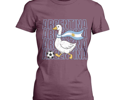 Argentina Soccer Football T-Shirt For Women Silly Goose Argentinian Flag Fan Supporter