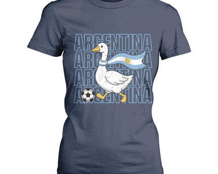 Argentina Soccer Football T-Shirt For Women Silly Goose Argentinian Flag Fan Supporter