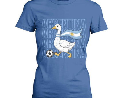 Argentina Soccer Football T-Shirt For Women Silly Goose Argentinian Flag Fan Supporter