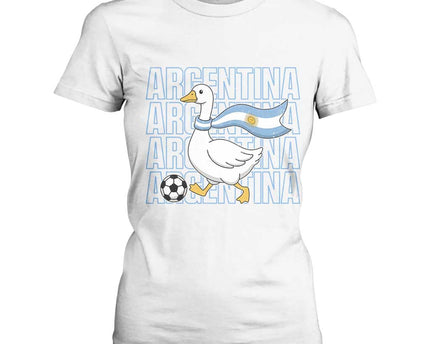 Argentina Soccer Football T-Shirt For Women Silly Goose Argentinian Flag Fan Supporter