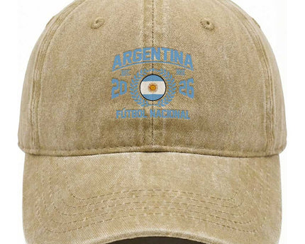 Argentina 2026 Soccer Football Fan Argentinian Flag Washed Cotton Baseball Cap