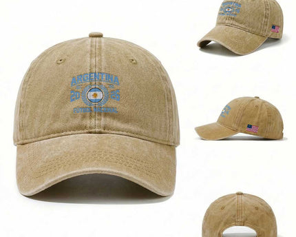 Argentina 2026 Soccer Football Fan Argentinian Flag Washed Cotton Baseball Cap