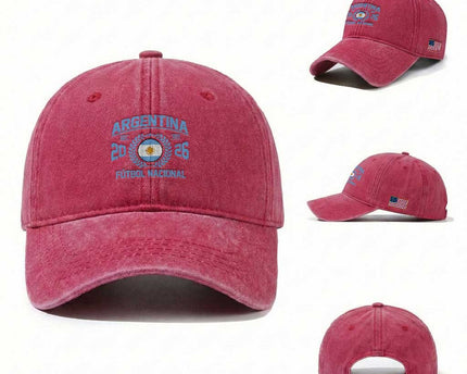 Argentina 2026 Soccer Football Fan Argentinian Flag Washed Cotton Baseball Cap