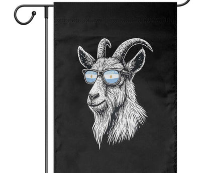 Cool Goat With Sunglasses Argentinian Flag Garden Flag Argentina Soccer Football Game Day Supporter