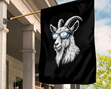 Cool Goat With Sunglasses Argentinian Flag Garden Flag Argentina Soccer Football Game Day Supporter