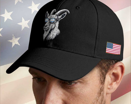 Cool Goat With Sunglasses Argentinian Flag Baseball Cap Argentina