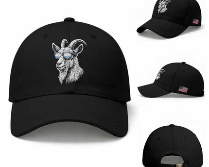 Cool Goat With Sunglasses Argentinian Flag Baseball Cap Argentina