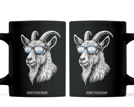Cool Goat With Sunglasses Argentinian Flag Coffee Mug Argentina