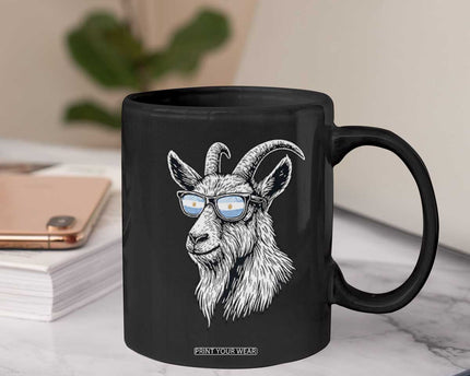 Cool Goat With Sunglasses Argentinian Flag Coffee Mug Argentina
