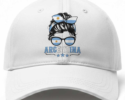 Argentina Messy Bun Proud Argentinian Flag Baseball Cap