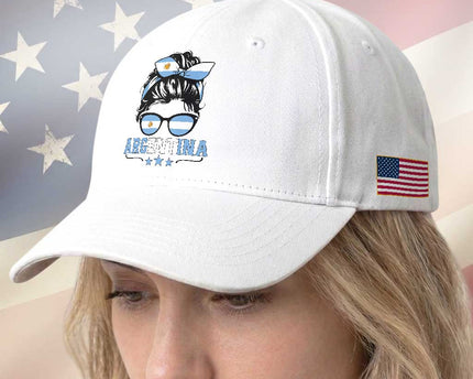 Argentina Messy Bun Proud Argentinian Flag Baseball Cap