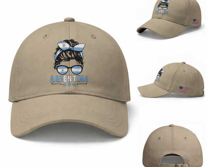 Argentina Messy Bun Proud Argentinian Flag Baseball Cap