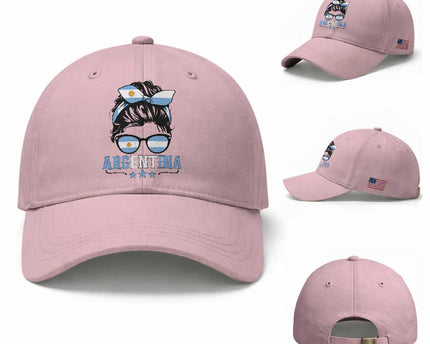 Argentina Messy Bun Proud Argentinian Flag Baseball Cap