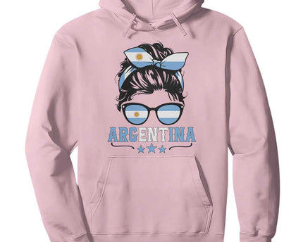 Argentina Messy Bun Proud Argentinian Flag Hoodie
